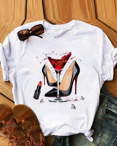 Cute White T-shirt Short Sleeve Tops Casual Teen Shirts