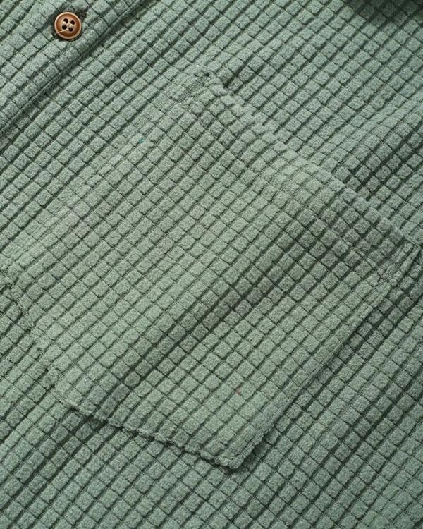 Waffle casual lapel short sleeve henley shirts Clearance