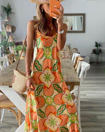 Sexy Spaghetti Strap Vacation Maxi Dresses