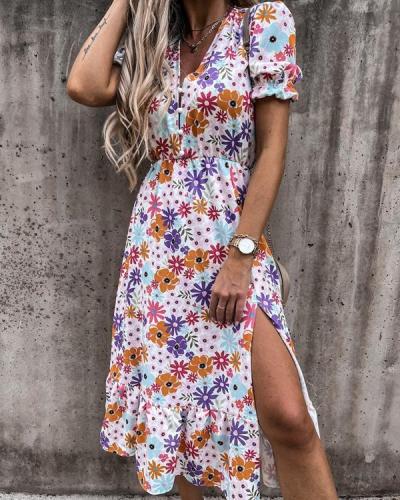 Women's Short-Sleeved Print Dress