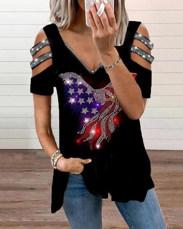 Women's Casual Eagle Short-Sleeve Graphic Tees Designer