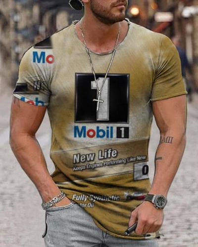 Men Street Beat Casual Short Sleeve Print T-shirt