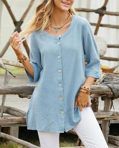 Front Opened Casual Blouse