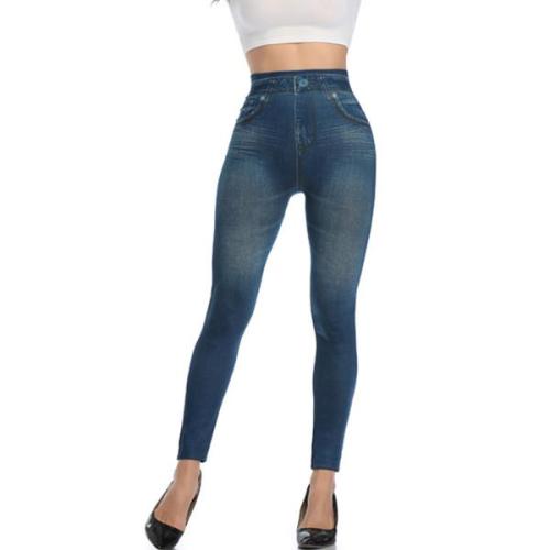 Faux Denim Leggings High Waist Fashion Slim Seamless Leggings