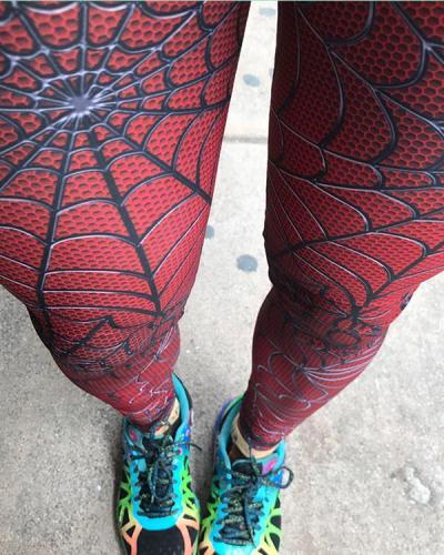 Mid-Waist Spiderweb Fitness Legging Yoga Pants