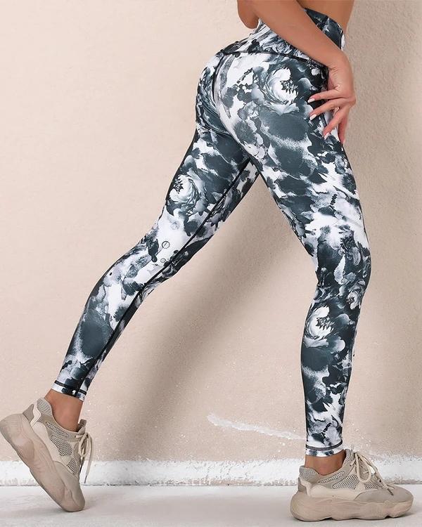 All Over Print High Waist Skinny Sport Yoga Pants Leggings