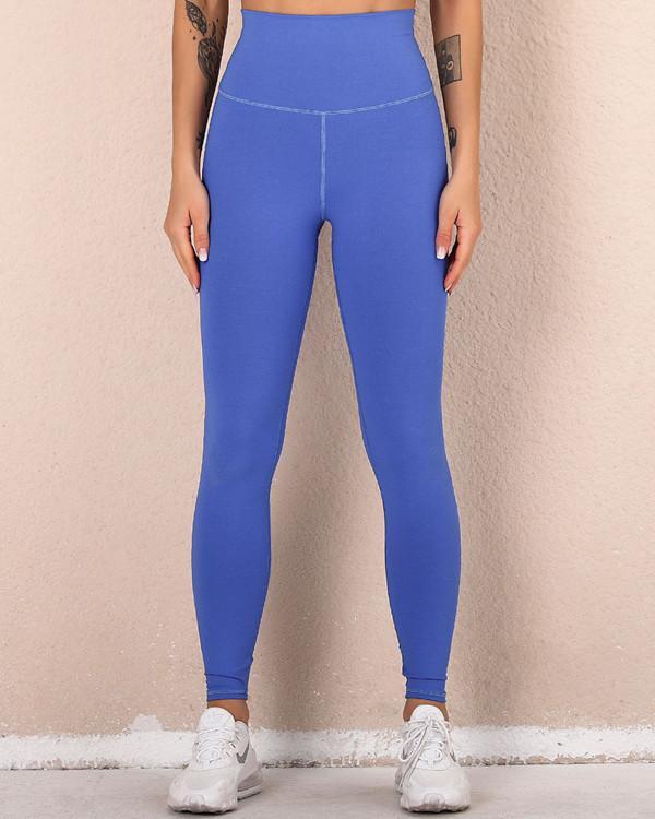 High Waist Pure Color Hip Up Leggings