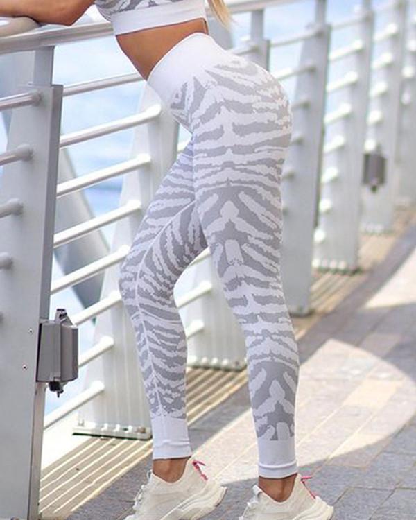 Fashion Stripe Fitness Legging Yoga Pants