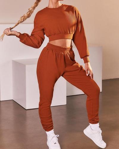 Casual Sweatshirts Sportswear Top & Pant Suit