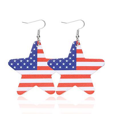 Casual Five-pointed Star No Stone Dangle Earrings