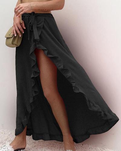Sexy Ruffled Lace High Waist Skirt