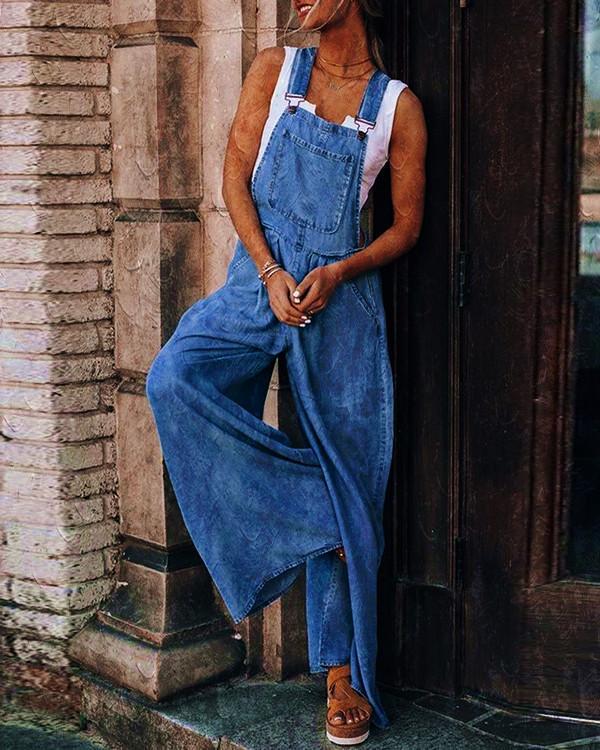 Good Day Wide Leg Overalls Jumpsuit