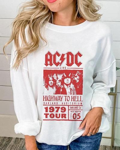 Classic O Neck Graphic Sweatshirt
