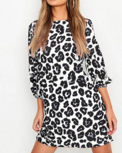 Leopard Print Everyday Casual Dress