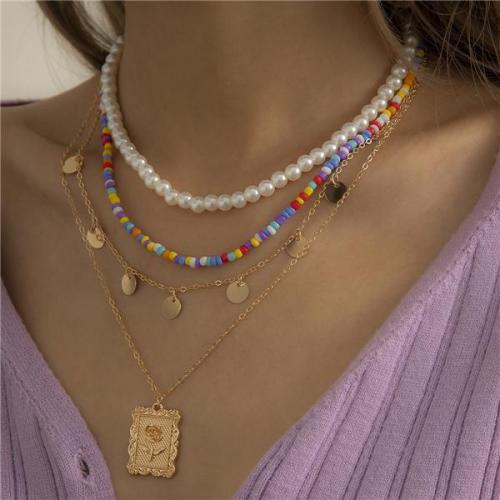 Bohemian Multi-layer Color Vintage Pearl Necklace