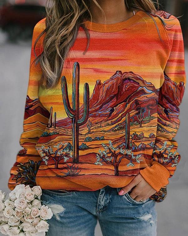 Women's Casual Print Sweatshirt