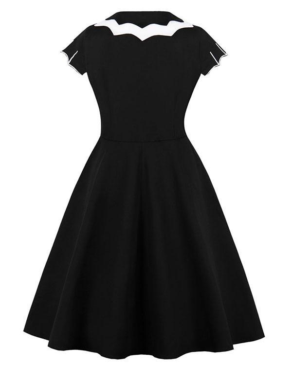 US$ 42.98 - Cosplay Halloween Gothic Print Dress Fit & Flare Bat Dress ...