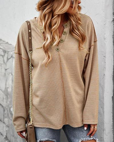 Women Casual Knitted Long-sleeved Top