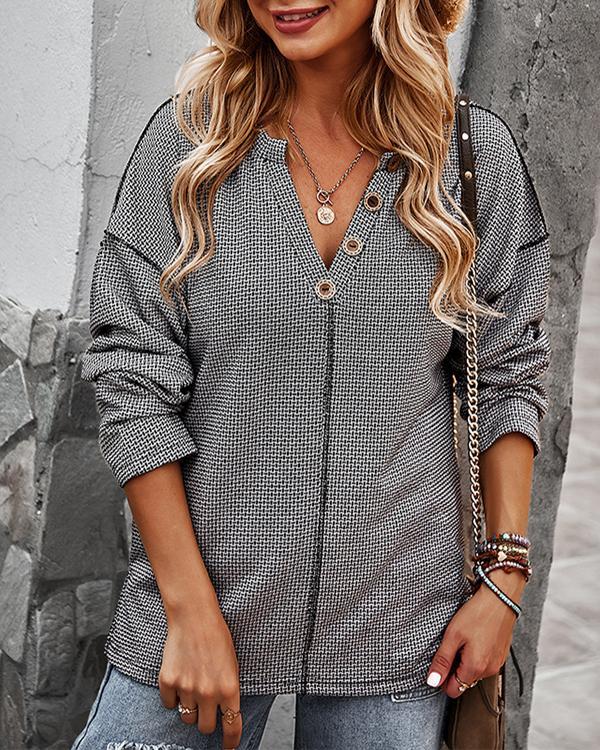 Women Casual Knitted Long-sleeved Top