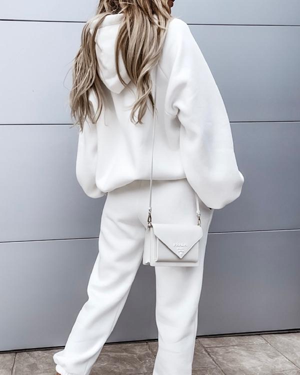 Women's Casual Hooded Sweater Suit