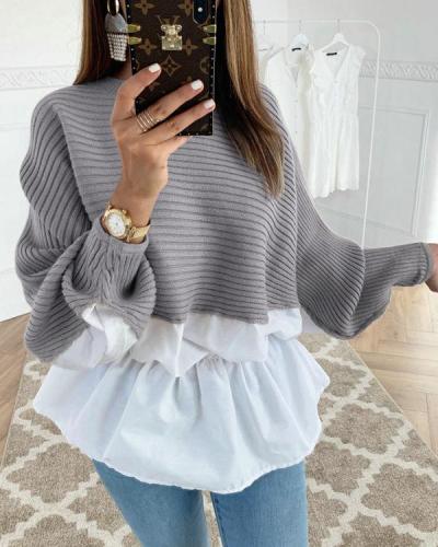 Fashion Sexy Pullover Round Neck Long Sleeves