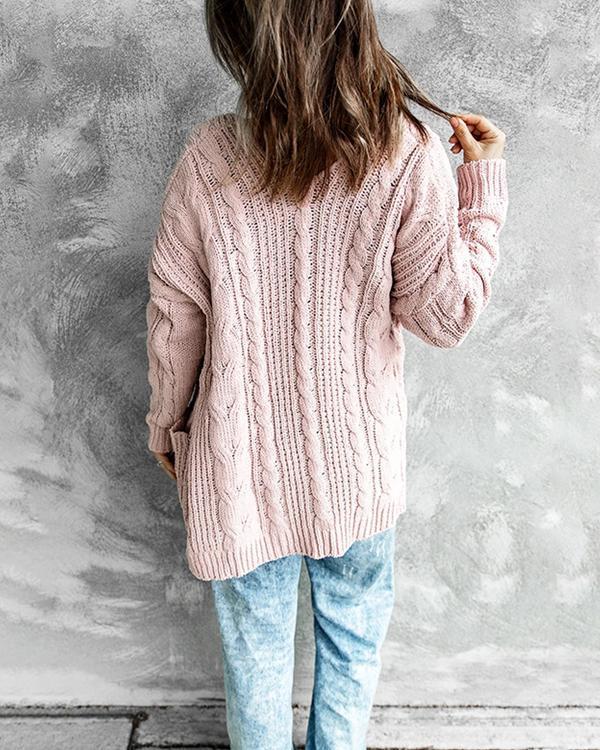Cable Knit Cardigan With Long sleeves