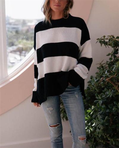 Striped sweater pullover loose fashion sweater