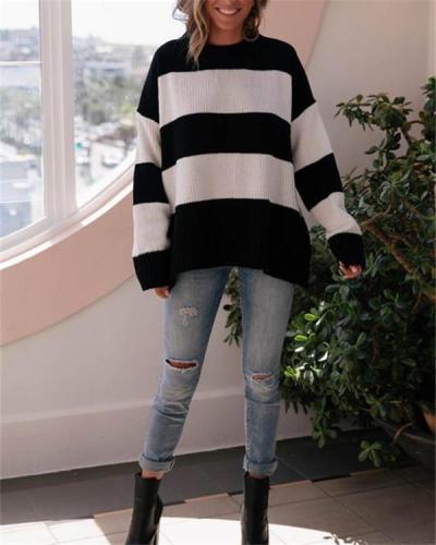 Striped sweater pullover loose fashion sweater