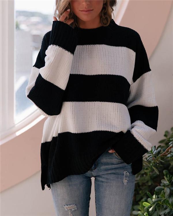Striped sweater pullover loose fashion sweater