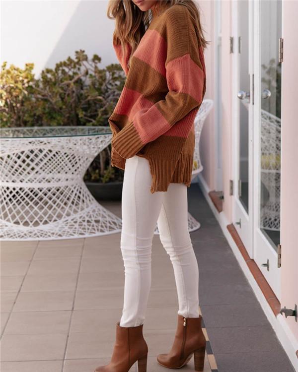 Striped sweater pullover loose fashion sweater