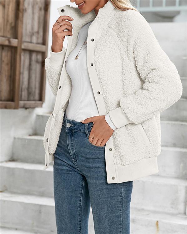 Cardigan coat double-sided plush down coat top
