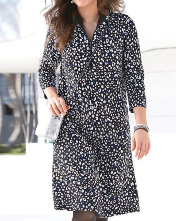 Casual Floral Long-sleeved Women's Dress
