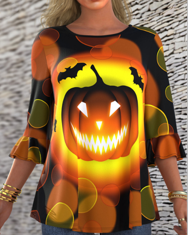 Halloween Pumpkin Half sleeve T-Shirt