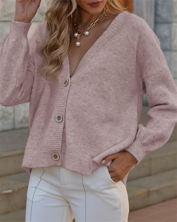 Cardigan V-neck Loose Long Sleeve Sweater