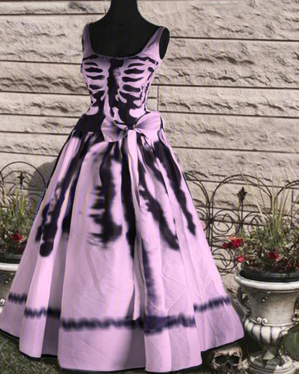Round Neck Casual Sleeveless Halloween Dress