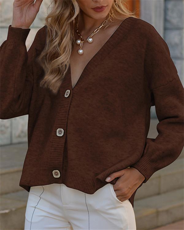 Cardigan V-neck Loose Long Sleeve Sweater