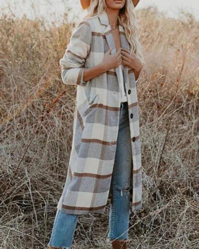 Redwoods Adventure Pocketed Plaid Coat