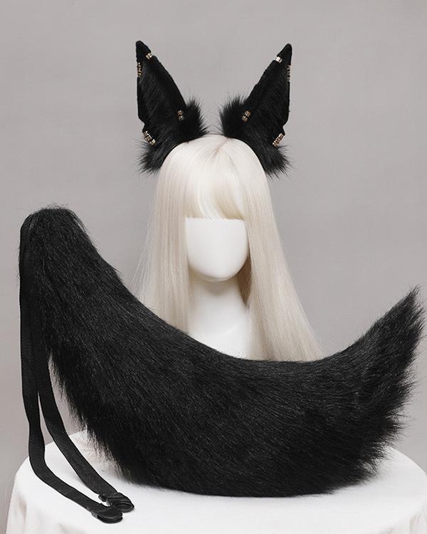 Anubis Jackal Ears Tail Headband Cosplay Suit