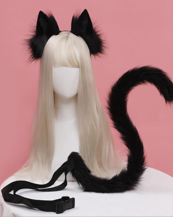 Kawaii Anime Cat Ears Tail Accessories Cosplay Set