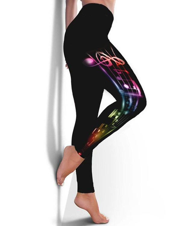 Women Fashion Print High Waist Leggings