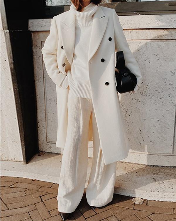 Women's Fashion Long Woolen Coat