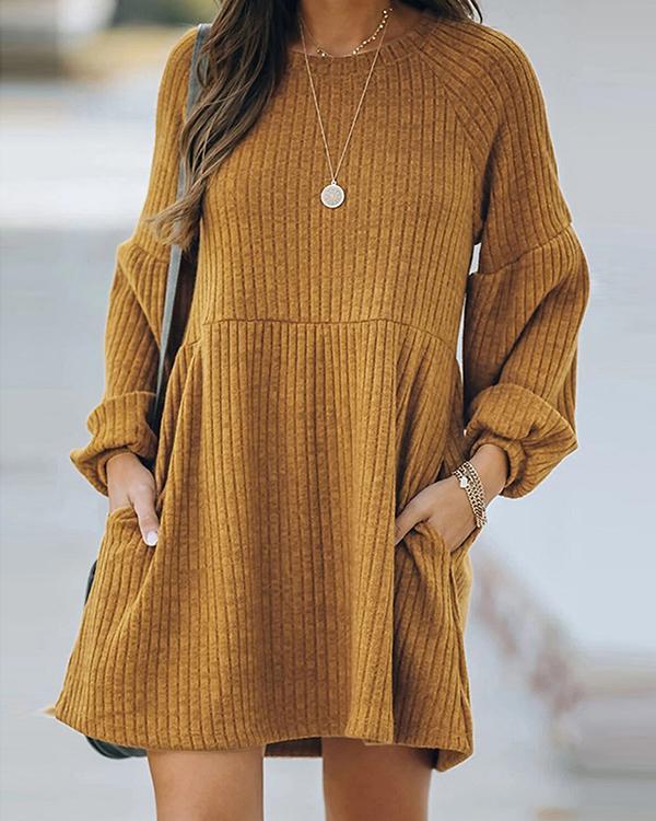 Knitted Long Sleeve Dress