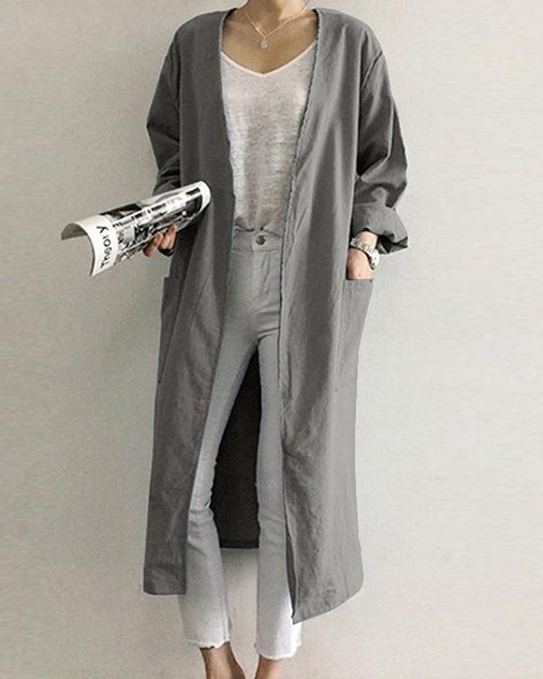 V-neck Straight Women's Trench Coat