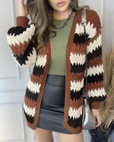 Women's Stripe Fashion Sweater Cardigan