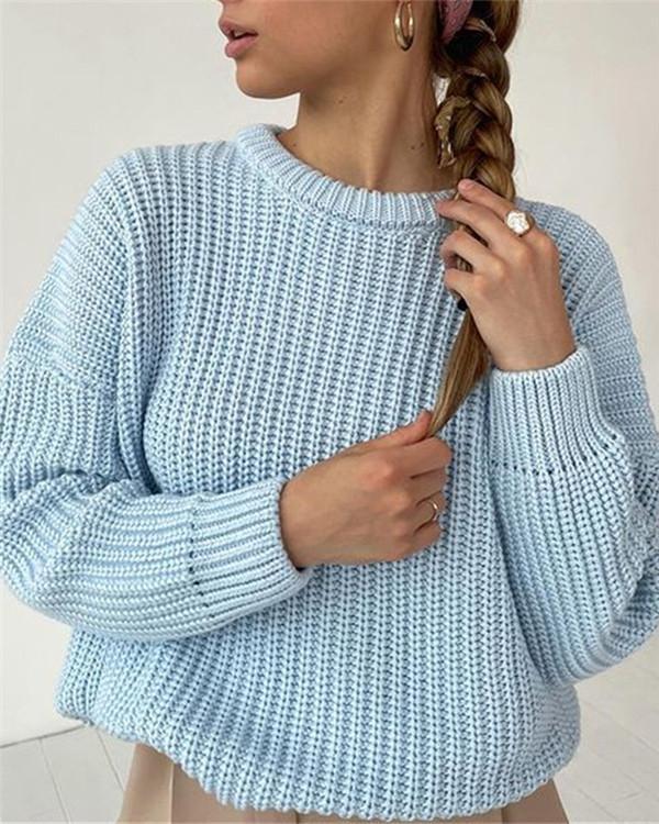 Loose Long-sleeved Round Neck Sweater