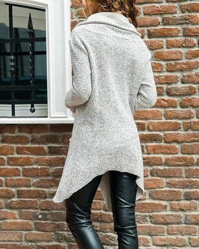 Autumn Zipper Long Fluffy Sweatshirt