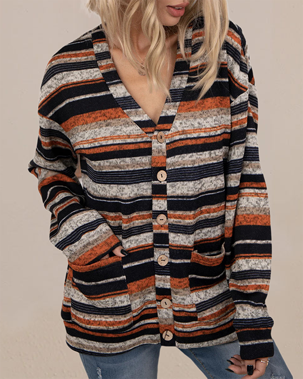 V-neck Knitted Button Sweater Cardigan
