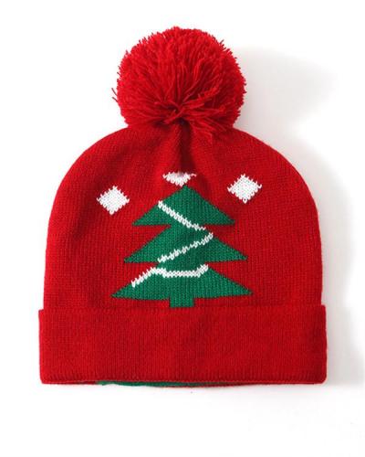 Christmas Tree Print Wool Hats