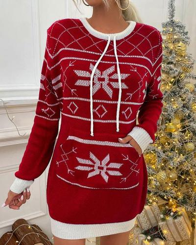 Christmas Pocket Sweater Dress
