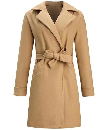 Fashion Belt Lapel Coat